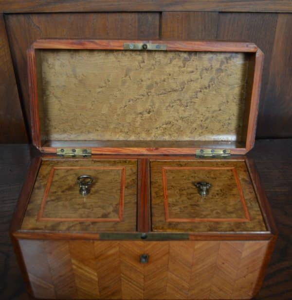 Satin Wood Tea Caddy SAI3057 Antique Boxes 6