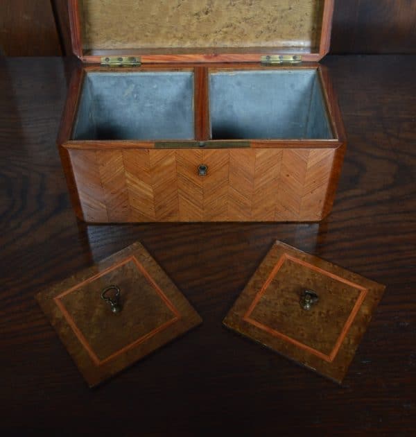 Satin Wood Tea Caddy SAI3057 Antique Boxes 4