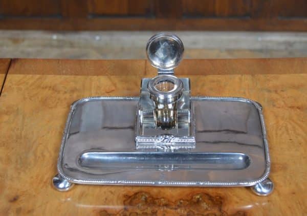 Epns Ink Well And Pen Tray SAI3007 Antique Silver 6