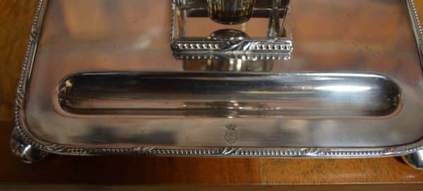 Epns Ink Well And Pen Tray SAI3007 Antique Silver 7