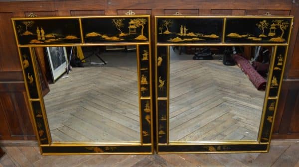 Black Chinoiserie Mirror SAI3037 Antique Mirrors 5