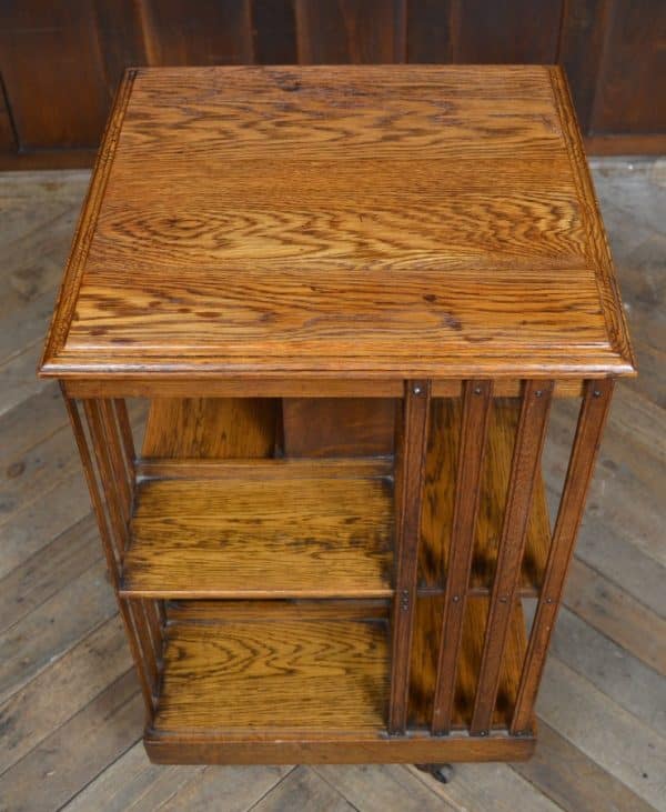 Edwardian Oak Revolving Bookcase SAI3053 - Image 3