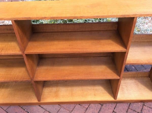 Arts & Crafts Cotswold School Long Oak Bookcase bookcase Antique Bookcases 8