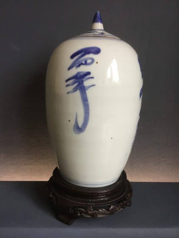 Chinese Kangxi blue and white lidded vase antique chinese vase Antique Ceramics 4
