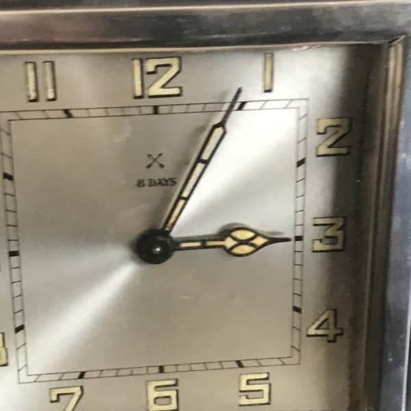 Chrome Art Deco HAC 8day Clock Antique Clocks 5