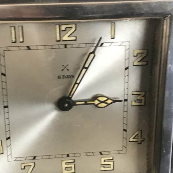 Chrome Art Deco HAC 8day Clock - Image 3
