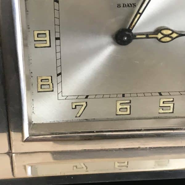 Chrome Art Deco HAC 8day Clock - Image 5