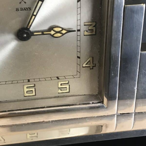 Chrome Art Deco HAC 8day Clock - Image 6