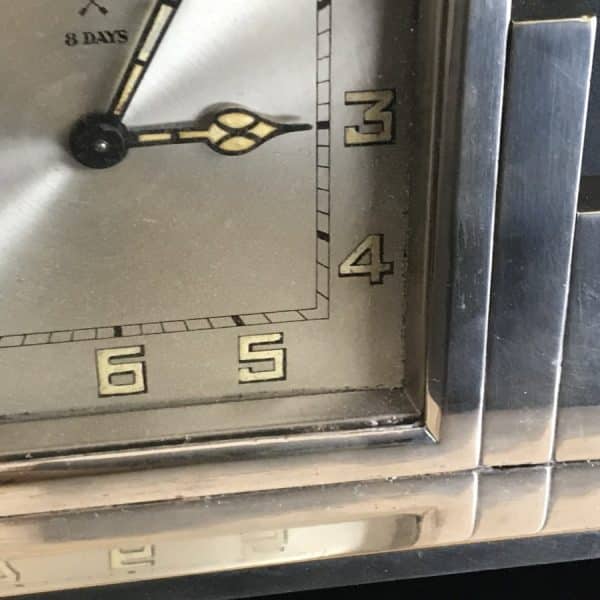 Chrome Art Deco HAC 8day Clock Antique Clocks 8