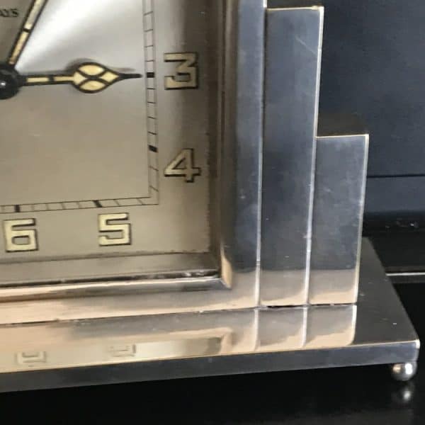 Chrome Art Deco HAC 8day Clock - Image 7