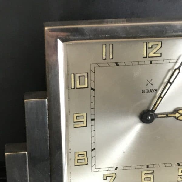 Chrome Art Deco HAC 8day Clock - Image 9