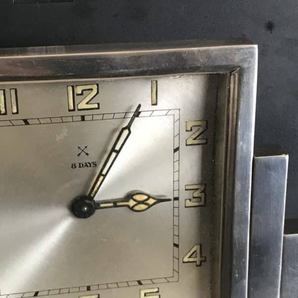 Chrome Art Deco HAC 8day Clock Antique Clocks 12