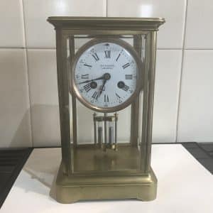 Harrods retailed French 4 sided glass clock Victorian Antique Clocks