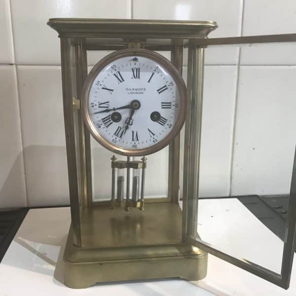 Harrods retailed French 4 sided glass clock Victorian Antique Clocks 5