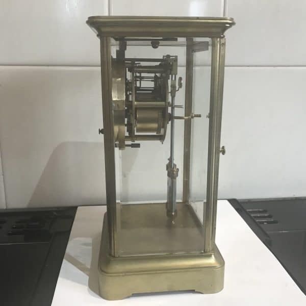 Harrods retailed French 4 sided glass clock Victorian - Image 4