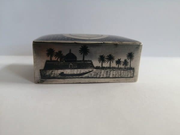 Exquisite WW1 Iraqi Niello Silver Snuff Box Marsh Arab Sweetheart Arabian Antique Silver 8
