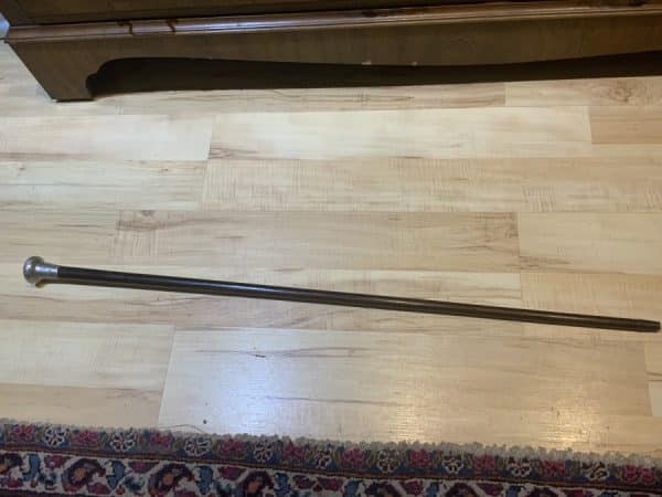 Gentleman’s silver topped rosewood walking stick sword stick