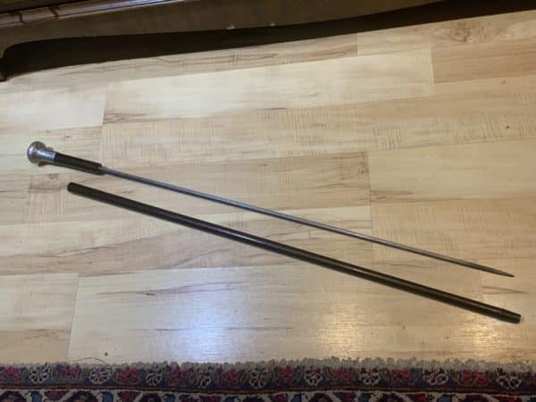Gentleman’s silver topped rosewood walking stick sword stick - Image 10