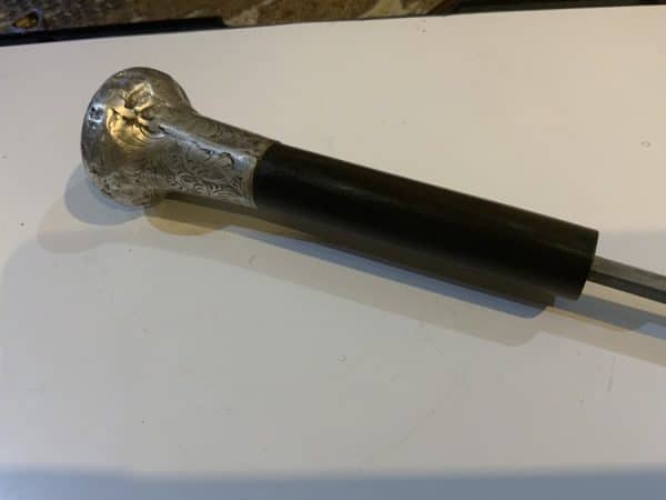 Gentleman’s silver topped rosewood walking stick sword stick - Image 20