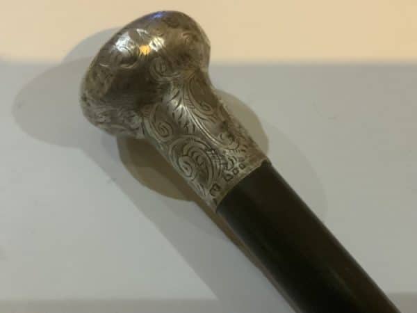 Gentleman’s silver topped rosewood walking stick sword stick - Image 23
