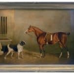 Portrait of Horse and a Dog in a stable, attributed to John E. Ferneley (1782 â 1860) Antique Art Antique Art