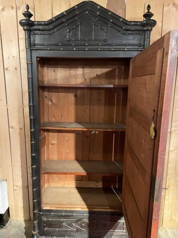 French Faux Bamboo Armoire - Image 5
