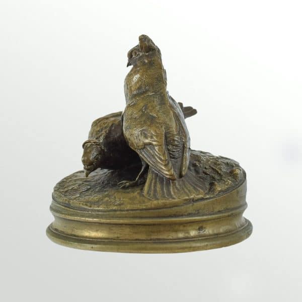 Beautiful Bronze of a pair of pigeons signed by Pierre-Jules Mêne (1810 – 1879). - Image 2