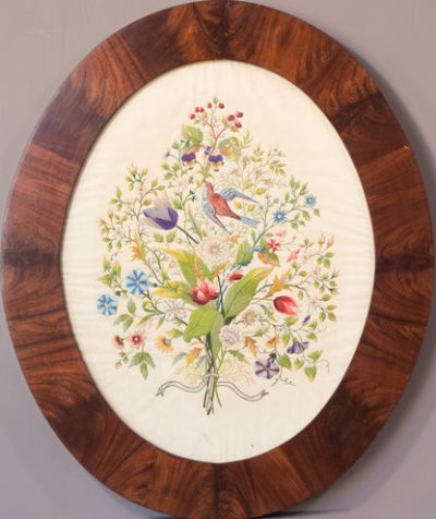 Framed Embroidery with Flowers and Birds Miscellaneous 3
