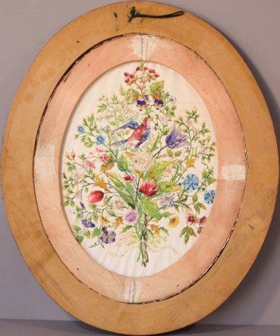Framed Embroidery with Flowers and Birds - Image 9