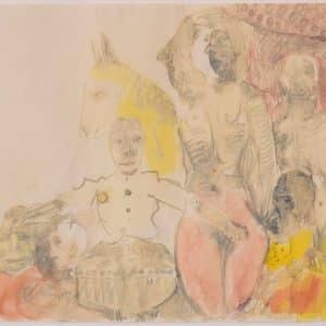 Follower of James Ensor – Symbolist Watercolour Figures Miscellaneous