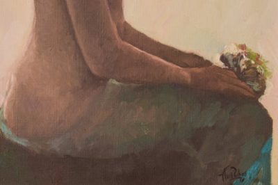 Female Nude Study with Bouquet of Flowers - Image 6