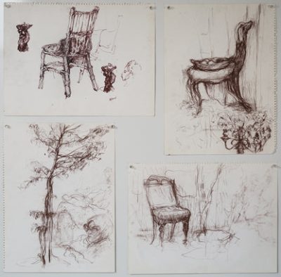 Four Ink studies of various subjects - Image 2
