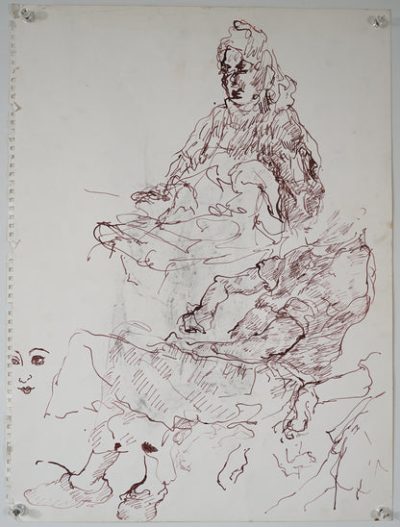 Four Ink studies of various subjects - Image 9