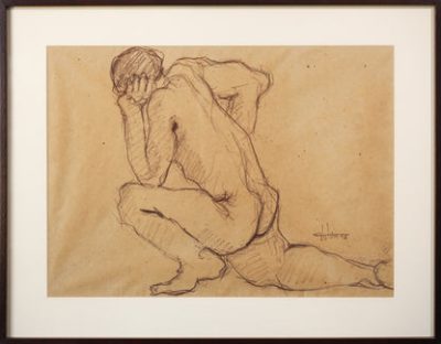 Ernest Julien Malla 1927 - 2022 - Two Framed Life Drawings - Image 2