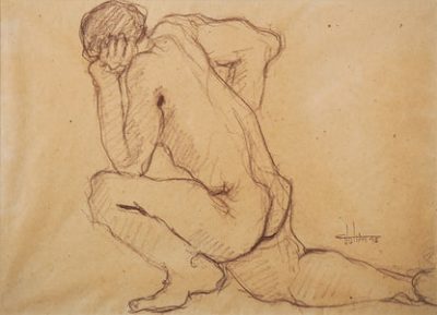 Ernest Julien Malla 1927 - 2022 - Two Framed Life Drawings - Image 3