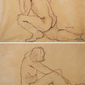 Ernest Julien Malla 1927 – 2022 – Two Framed Life Drawings Miscellaneous