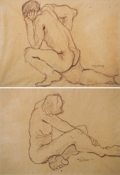 Ernest Julien Malla 1927 – 2022 – Two Framed Life Drawings Miscellaneous 3