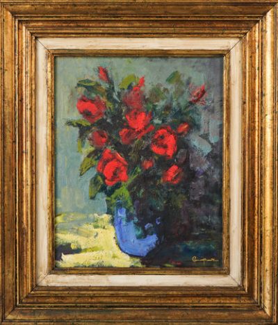 Colourist - Red Flowers in a Blue Vase - Image 2