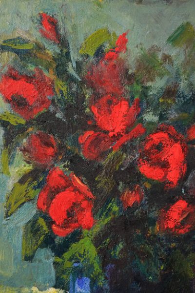 Colourist - Red Flowers in a Blue Vase - Image 3