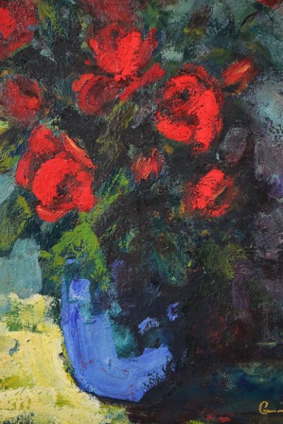 Colourist - Red Flowers in a Blue Vase - Image 4