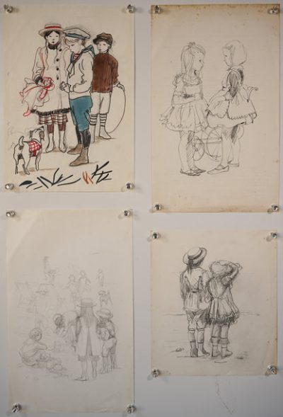 Four High Quality Drawings of Victorian Children at Play Miscellaneous 3