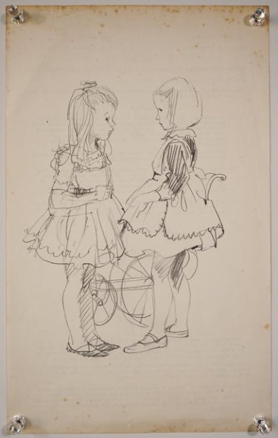 Four High Quality Drawings of Victorian Children at Play - Image 3