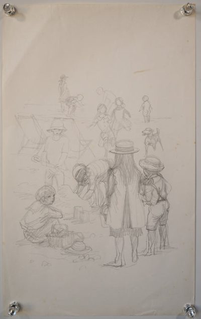 Four High Quality Drawings of Victorian Children at Play - Image 4