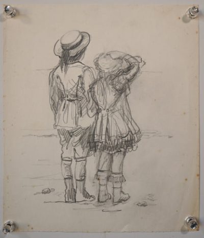 Four High Quality Drawings of Victorian Children at Play - Image 5
