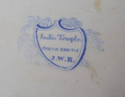 John & William Ridgway "India Temple" Blue & White Meat Charger SAI3076 - Image 2