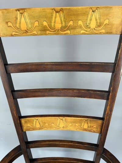 Art Nouveau Ladder Back Armchair / Desk Chair - Image 6