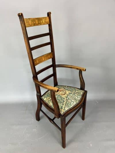 Art Nouveau Ladder Back Armchair / Desk Chair armchair Antique Chairs 3