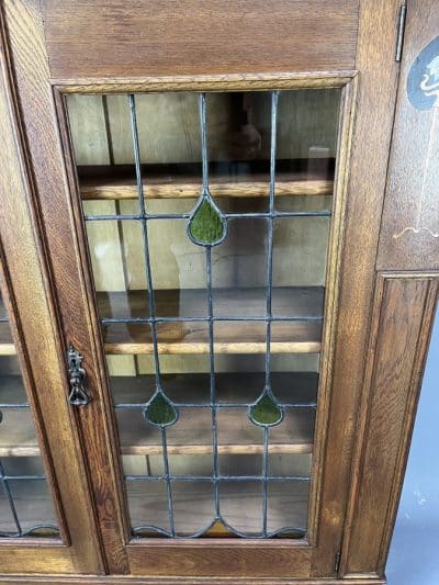 Arts & Crafts Oak Glazed Bookcase c1900 - Image 3