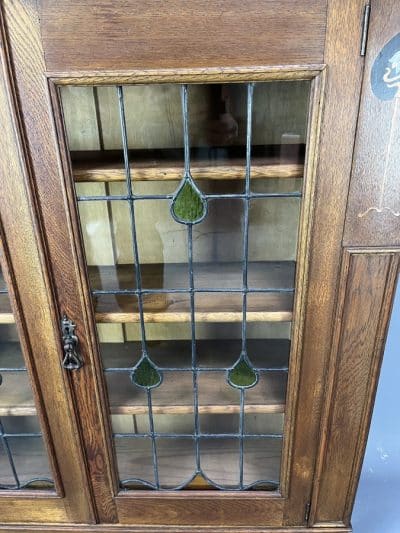 Arts & Crafts Oak Glazed Bookcase c1900 bookcase Antique Bookcases 5