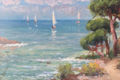 Coastal Landscape with Sailing Boats - Image 4